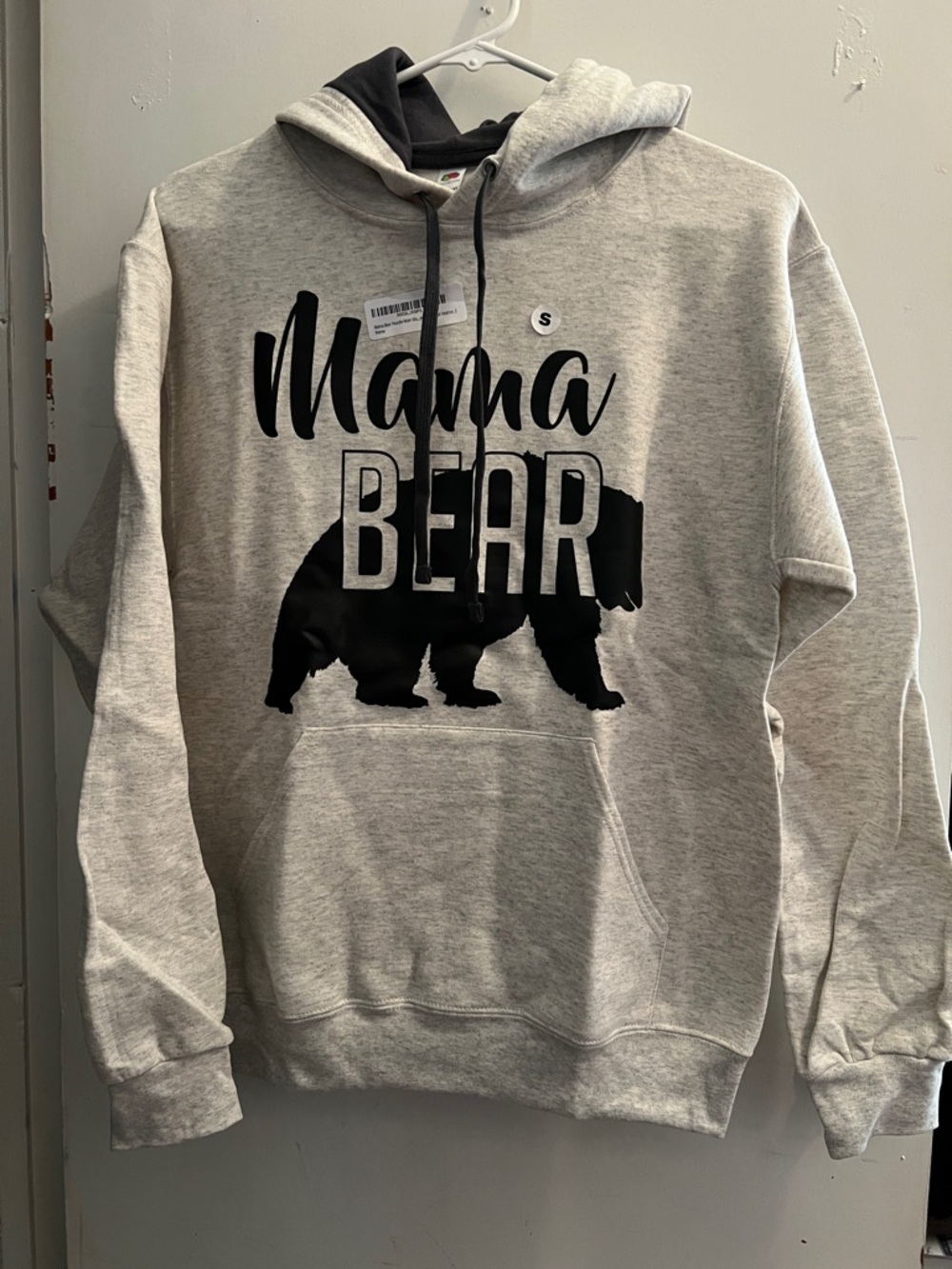 Mama Bear Graphic Hoodie - Light Gray